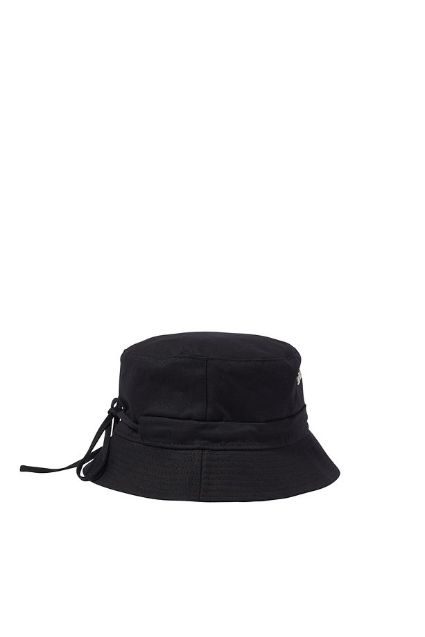 Siyah Pamuklu Bucket Şapka - 5