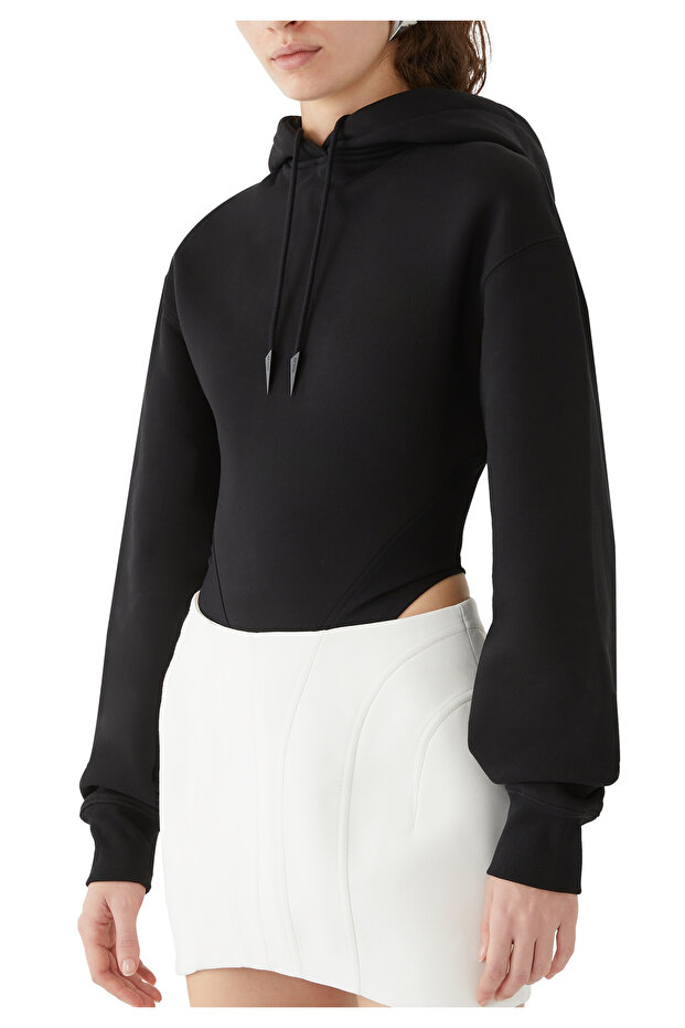 Şık Kapüşonlu Bodysuit - 5