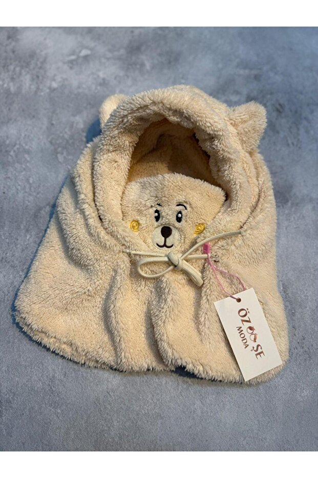 Krem Teddy Şapka&Atkı - 3