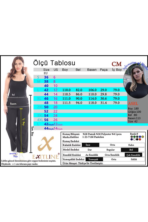 Kadın Bol Paça Pantolon - Yüksek Bel, Günlük ve Rahat Kesim - 7