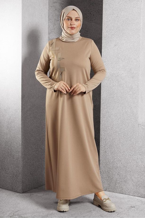 ŞERİT DETAYLI ELBİSE 20633 - 1