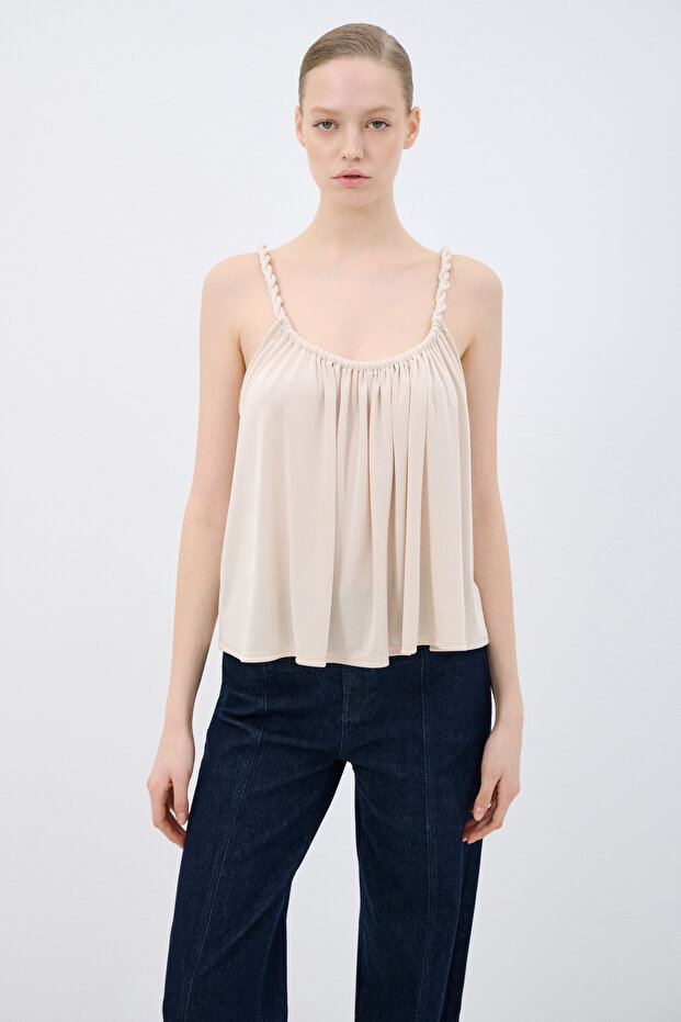 Örgü Askılı Bluz - 1