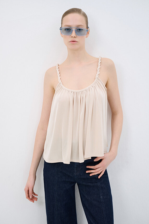 Örgü Askılı Bluz - 5