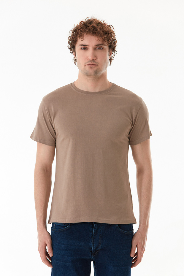 Basic Bisiklet Yaka Tişört - 7