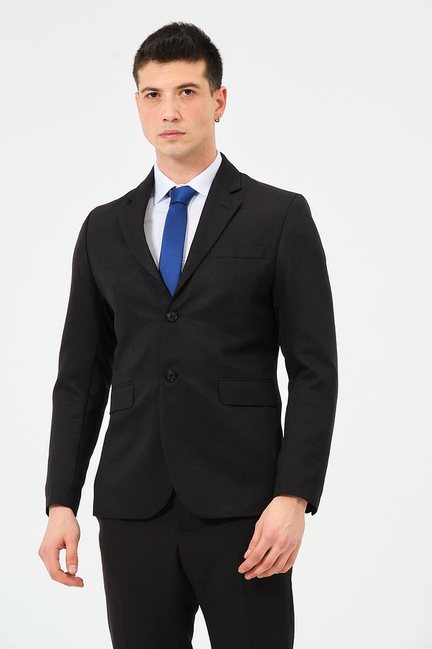 Siyah Erkek Takım Elbise Regular Fit - 3
