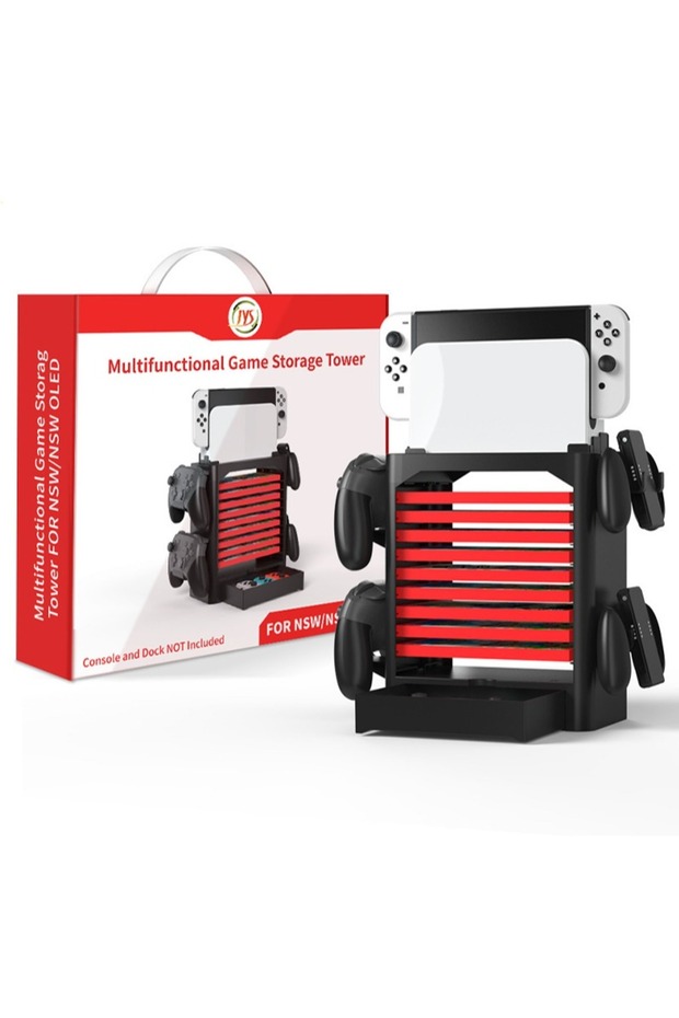برج تخزين ألعاب متعدد الوظائف لجهاز نينتندو سويتش/OLED/Lite أسود - 6