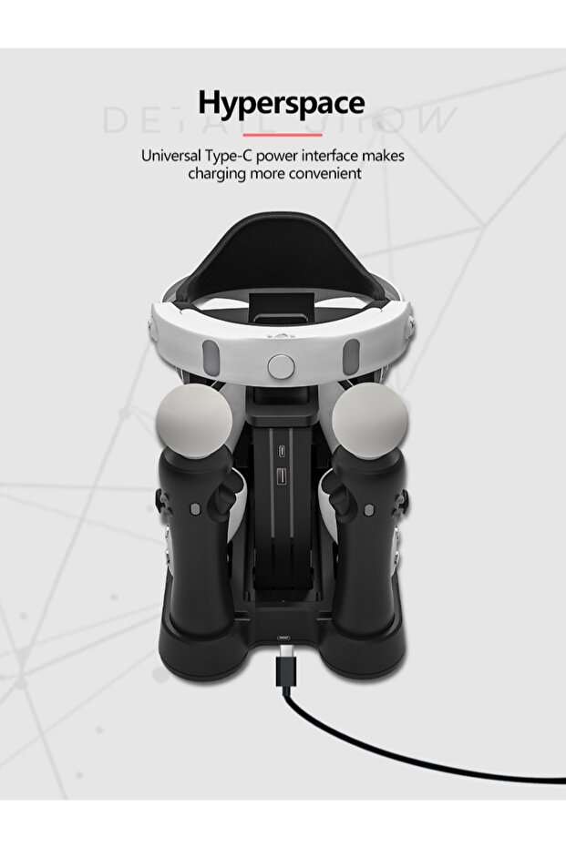 حامل شحن PSVR مع محطة شحن وحدة تحكم PS5 لعرض سماعة PS VR - 4