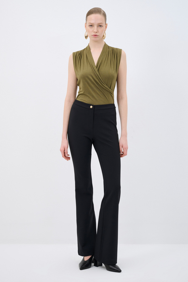 Gabardin İspanyol Paça Pantolon - 4