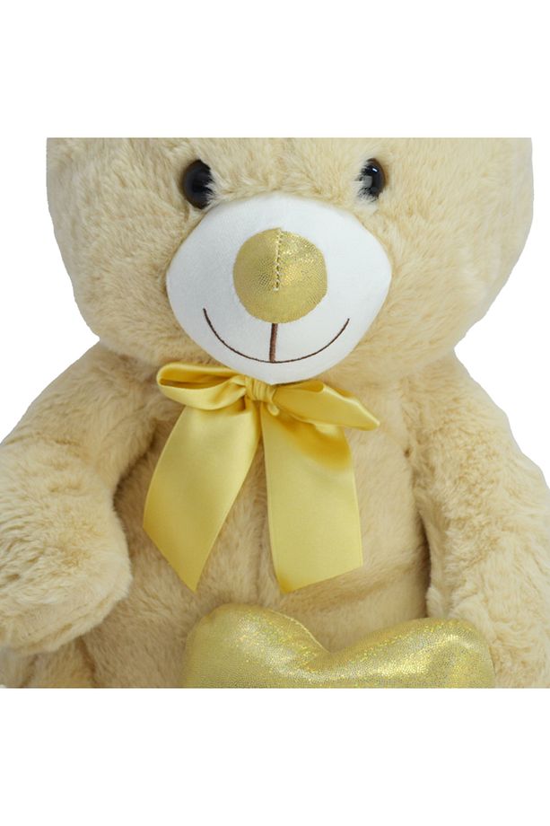 40 Cm Parlak Kumaş Kalp Tutan Ayıcık 78801 - 3