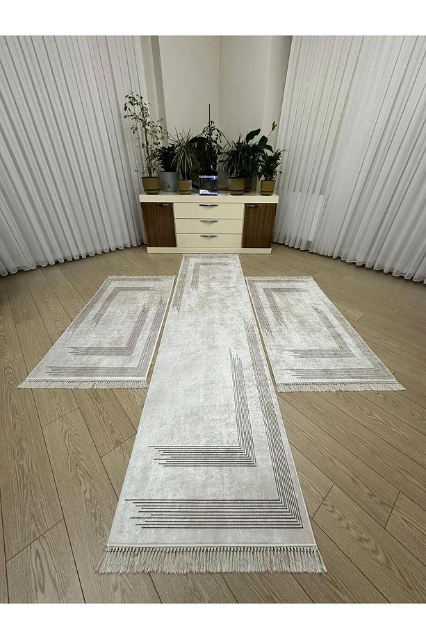 Kaymaz Taban 3 'lü Yatak Odası Halı Takımı 2 Adet 80x150 cm 1 Adet 80x300 cm - 1
