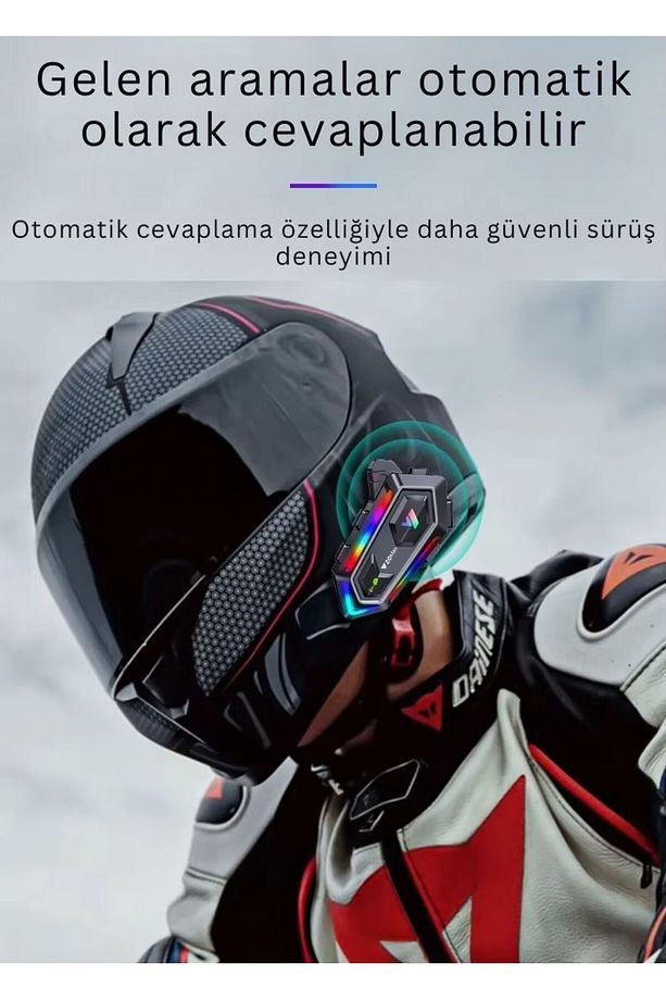 Y20 Max Upgrade İntercom Rgb Led Işıklı Telsiz Özellikli Motosiklet Kask Kulaklığı İnterkom - 6