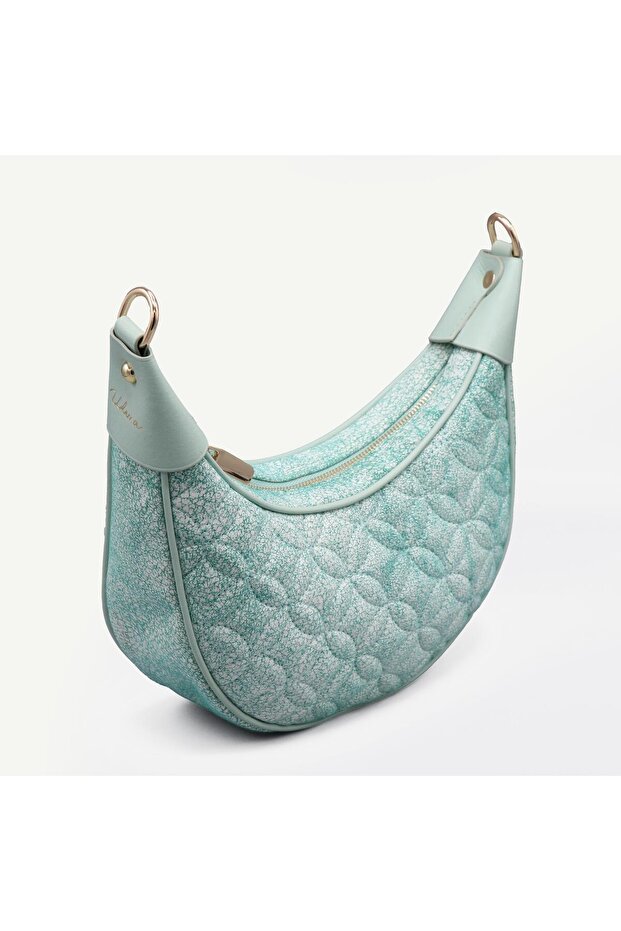 Uderra Water Green Quilted Genuine Leather Shoulder Bag-S1Km0024