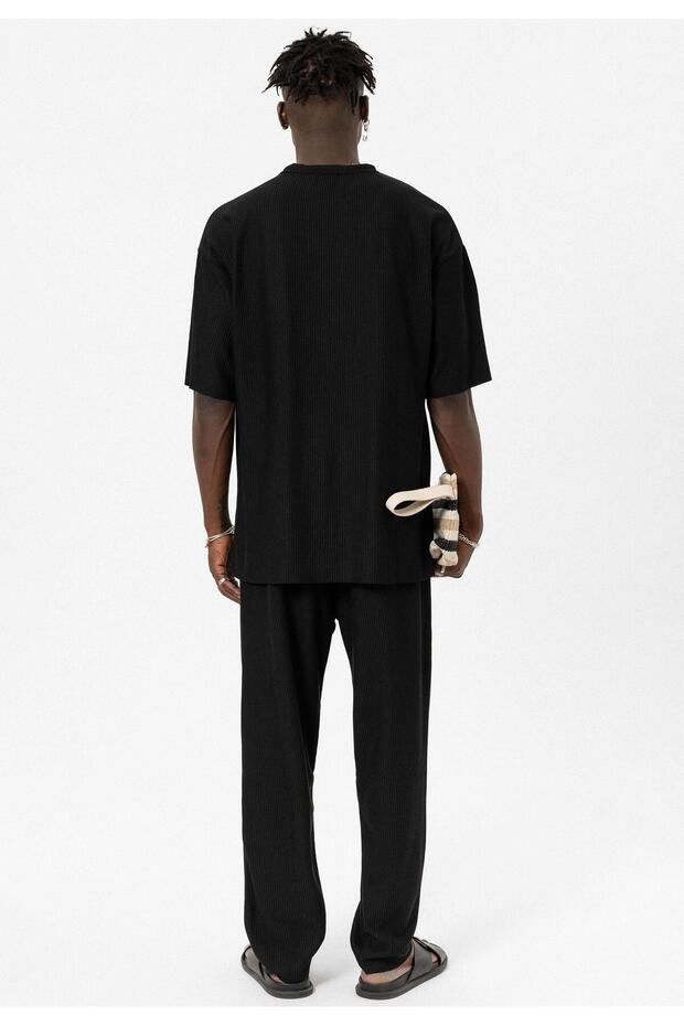 Basic Oversize Ottoman Takım Siyah - 6