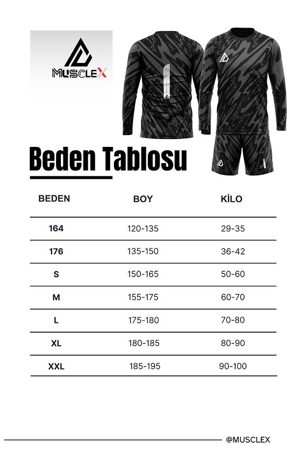 MuscleX Kaleci Forması Forma Şort Çorap Set Goalkeeper Jersey Kaleci Set Forma Şort Çorap MXKDyDF557 - 6