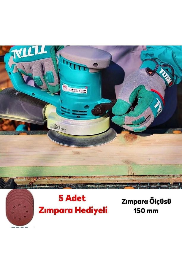 Eksantirik Zımpara Makinası 220 Volt Kablolu 450 W Total TF2041506 Ahşap Kavisli Yüzey Zımparalama - 5