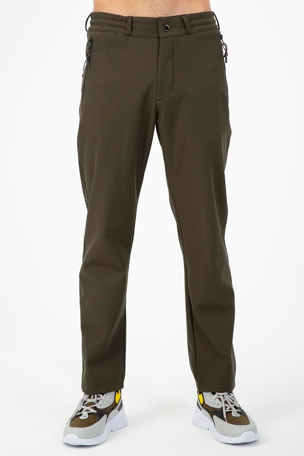 Regular Men's Straight Leg Khaki Trousers