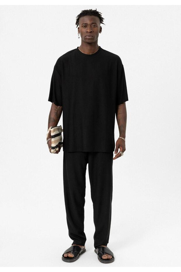 Basic Oversize Ottoman Takım Siyah - 1