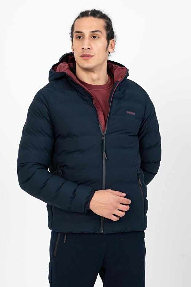 Regular Erkek Kapüşonlu Lacivert- Mont - 3