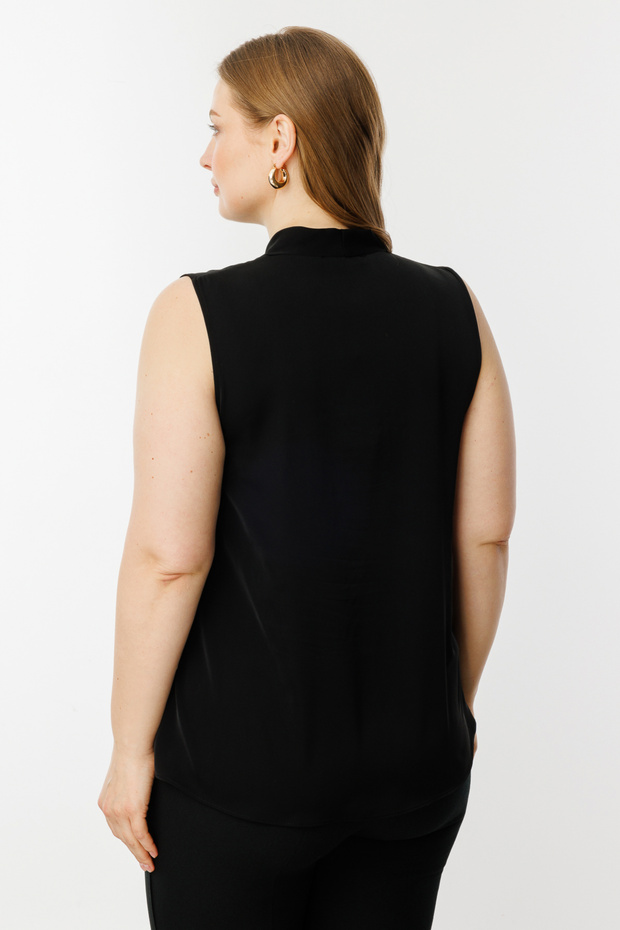 V Yaka Saten Bluz - 5