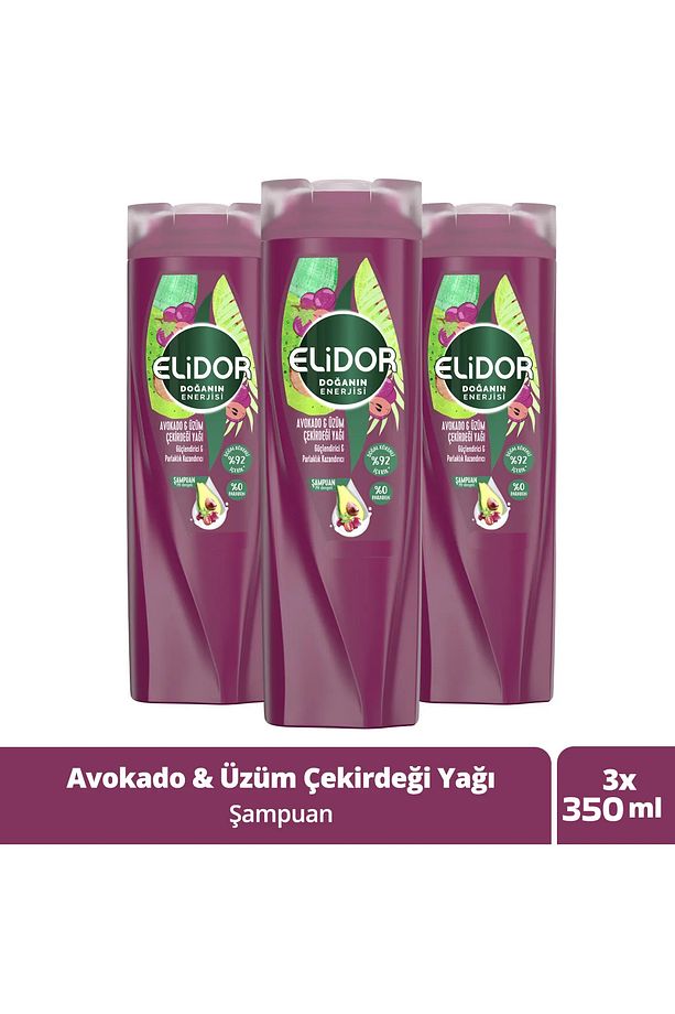 Doğanın Enerjisi Şampuan Avokado Ve Üzüm Çekirdeği Yağı 350 ml X 3 Adet - 4