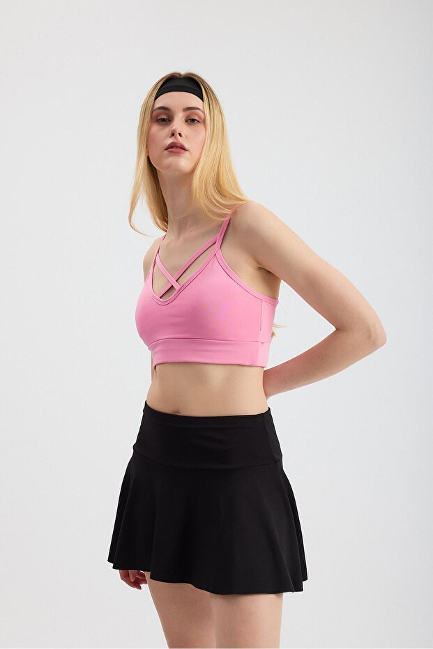 3002 Arka Çapraz Detay Büstiyer Pembe - 2