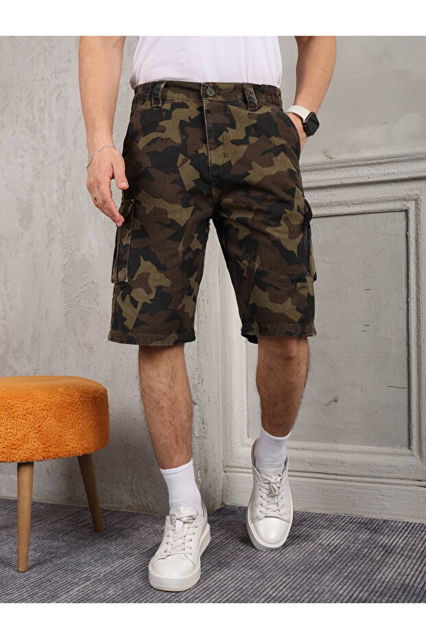 Erkek Kargo Şort Kamuflaj - 1