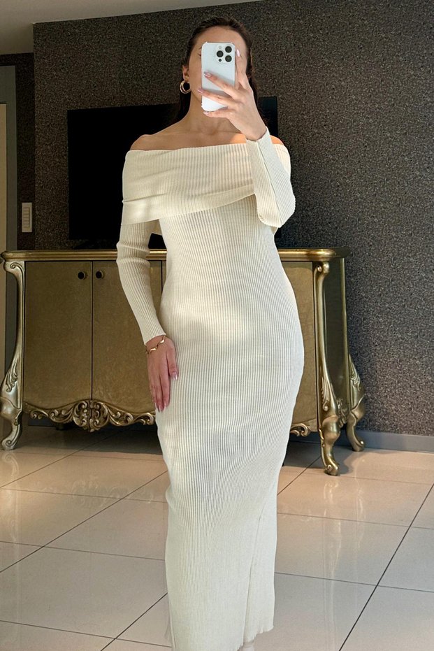 Madonna Collar Knitwear Dress
