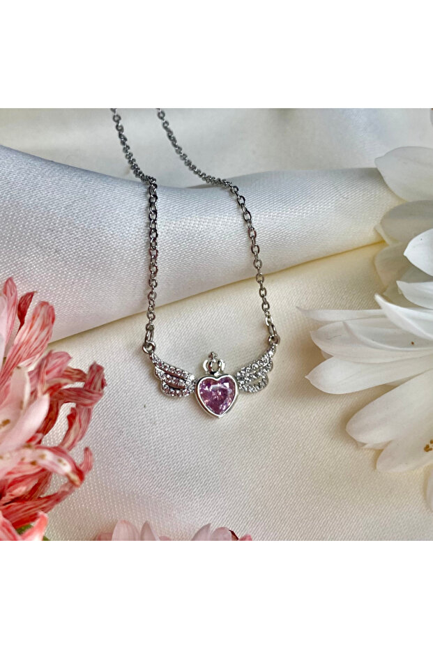 Zircon Stone Silver Color Steel Necklaces