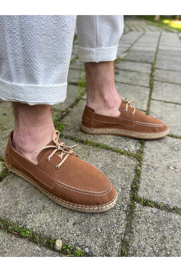 Erkek Taba Bağcıklı Espadril - 3