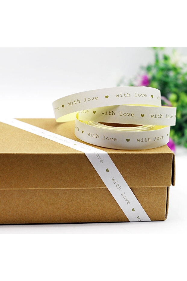 Paper Tape, With Love, 1.5 Cm 20 Meters