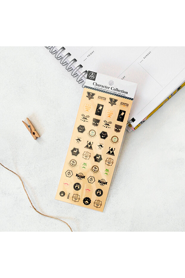 Şeffaf Sticker, Hipster - 1