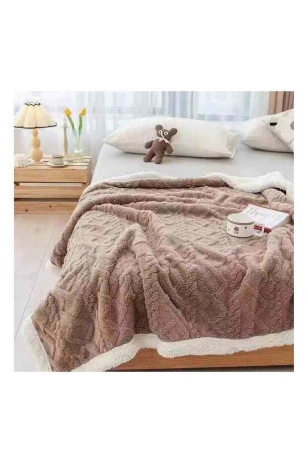SOFT & FLUFFY 200 X 230 CM SHEEP BLANKET BROWN
