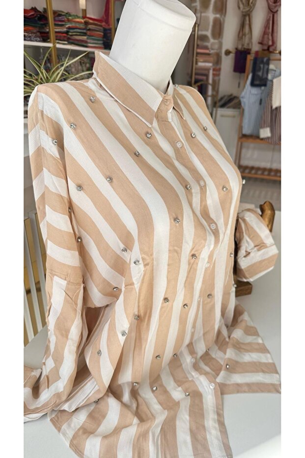 Taşlı Keten Gömlek - 2
