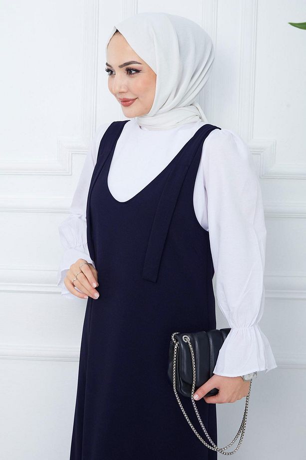Nehir Örme Jile Elbise Lacivert HM2389 - 2