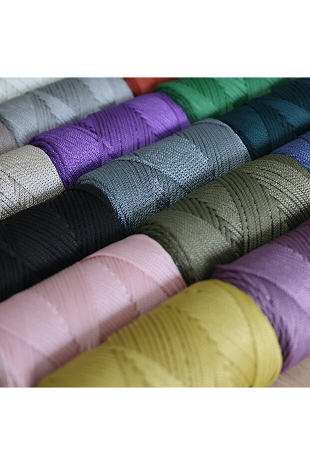Premium 250 Gr 3mm Polyester Macrame Thread Light Gray 120 m Plate Thread and Bag Thread - 8