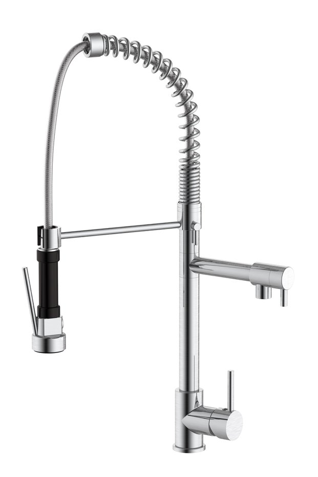 Deck Mounted Kitchen Mixer with Sprayer Chrome