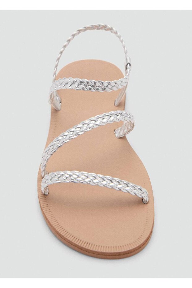 Örgü bantlı sandalet - 4