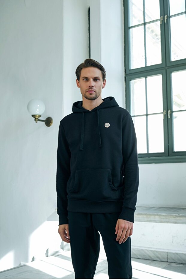 Basic Hoodie Siyah - 1