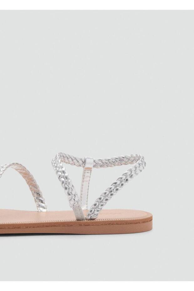 Örgü bantlı sandalet - 3