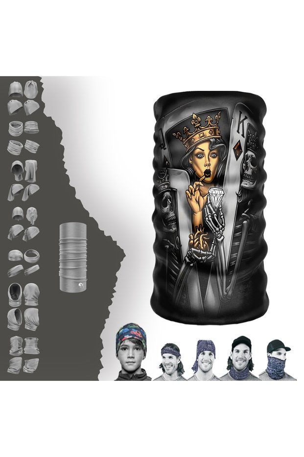Skull Diamond Girl Skull Tile Girl Buff Baf Mask Seamless Tube Neck Collar Bandana