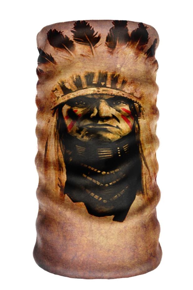 Ethnic Indian Buff Seamless Tube Neck Collar Bandana Balaklava