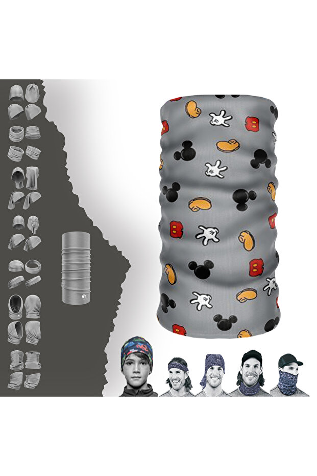 Micky And Minny Patterned Seamless Tube Neck Collar Bandana Buff Baf