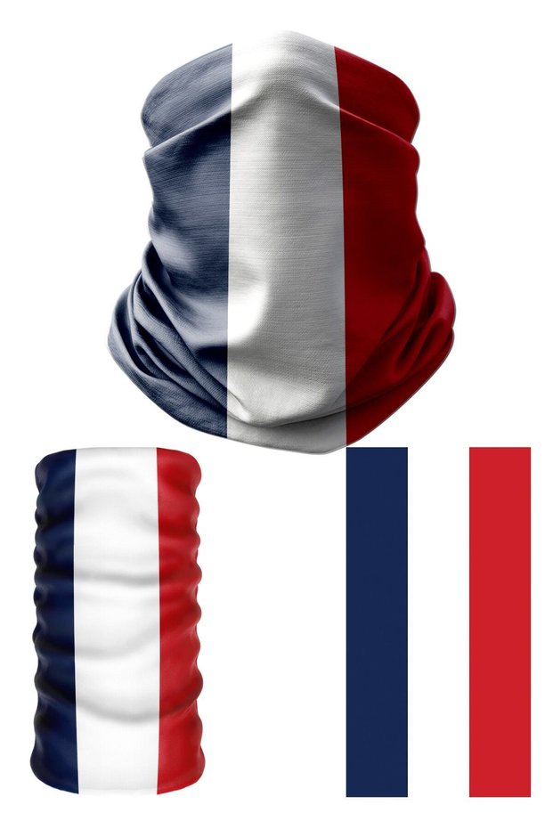 Multifunctional Flag Of France Uv Face Mask Buff Baf Headband Bandana Do Rag Hairband