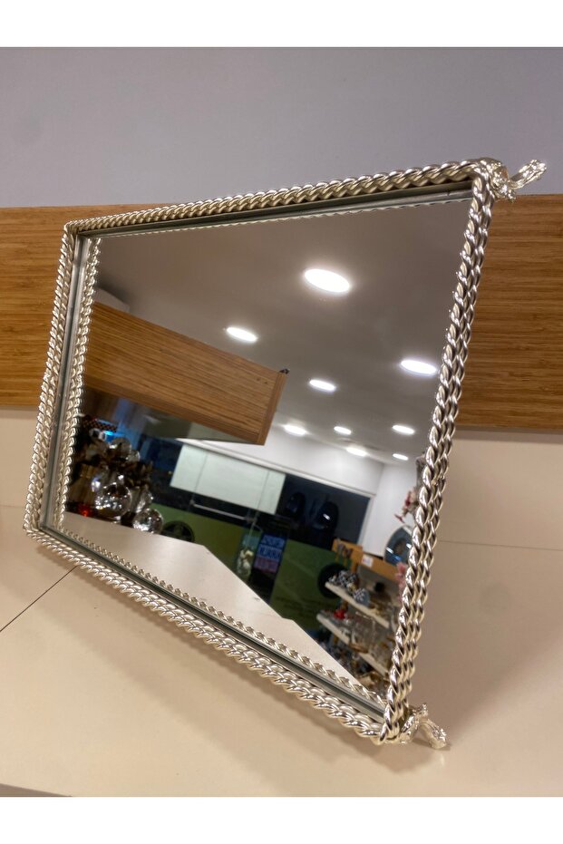 ديكور حديقة نحاسي مستطيل فضي 44X33 - 8