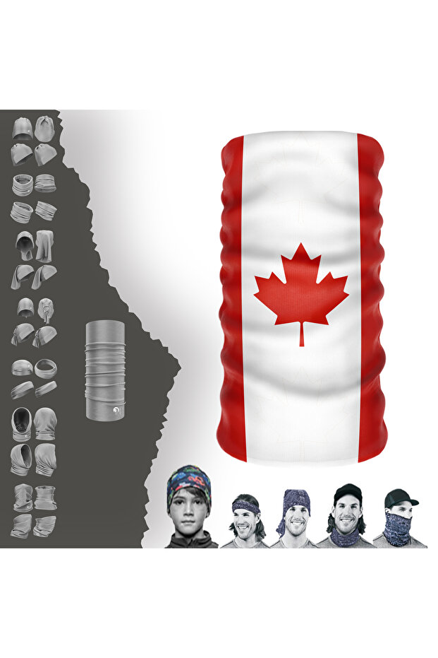 Multifunctional Flag Of Canada Uv Face Mask Buff Baf Headband Bandana Do Rag Hairband
