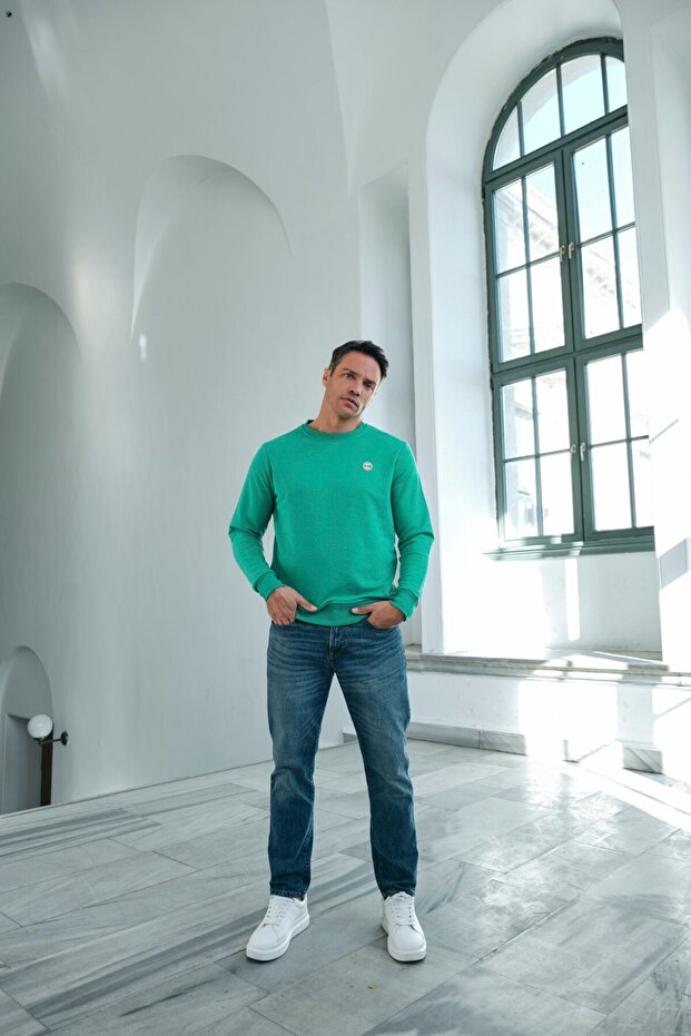 Basic Sweatshirt  Yeşil - 4