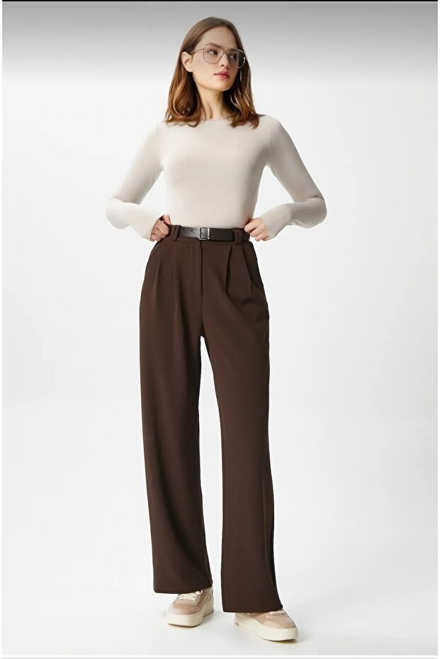 Women's Rena Belted Lycra Plazzo Pantalon