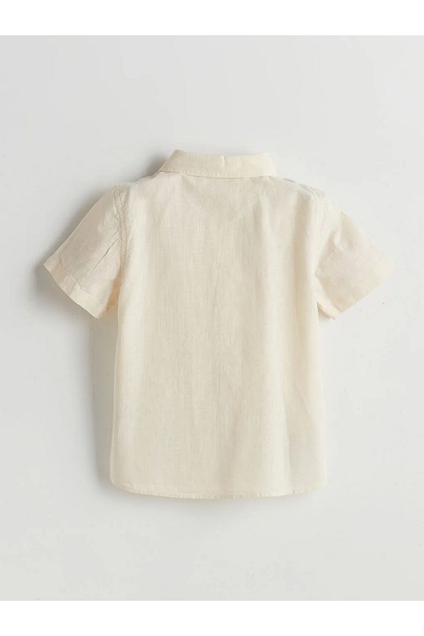 LCW Kids Bej Basic Cepli Erkek Çocuk Poplin Gömlek - 2