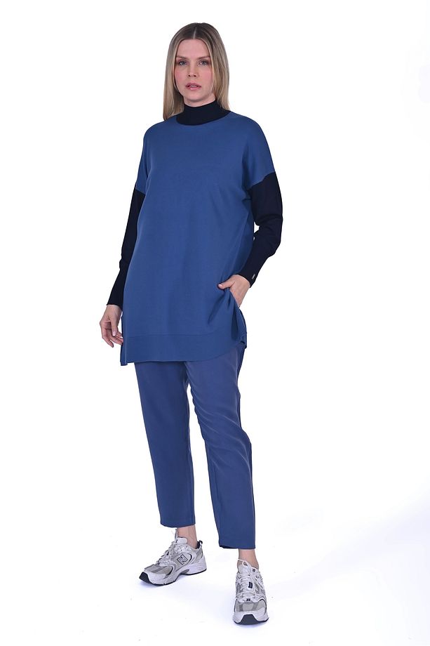 İNVEE 6862 İndigo Triko Tunik - 5