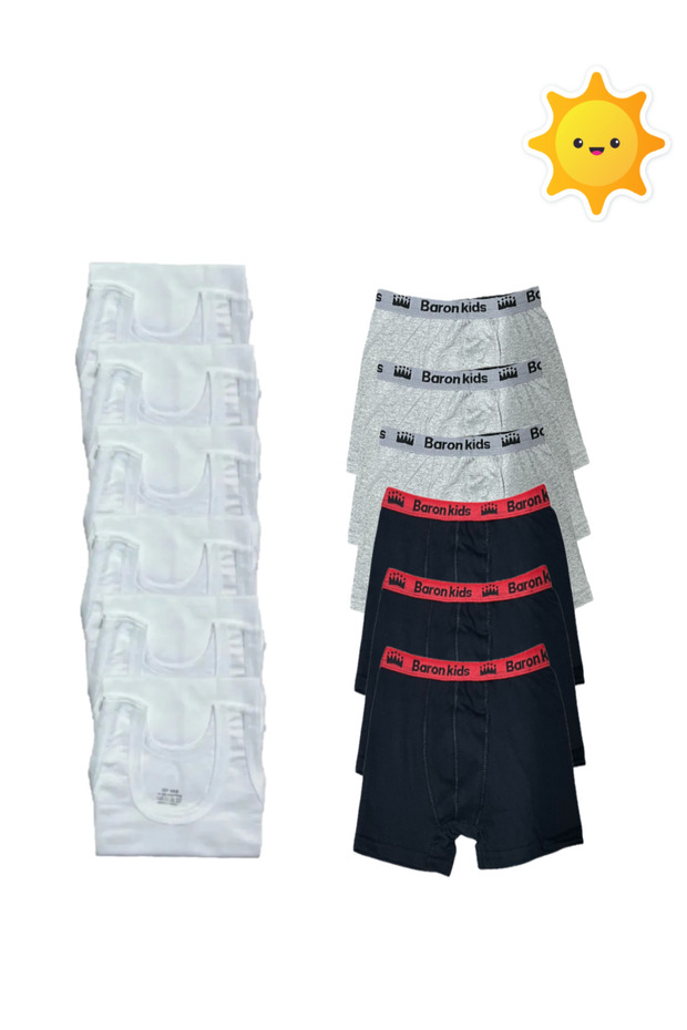 12 Pieces Boys' Athlete Boxer Set 6 Athlete 6 Boxers